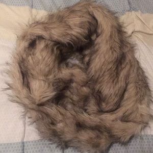 Faux fur infinity scarf